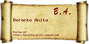 Berente Anita névjegykártya
